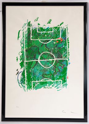 MARIO SCHIFANO (Homs, 1934 - Roma, 1998) d'apr&egrave;s - 70 x 50 cm in cornice, siglato. P.A. 
Stato di 