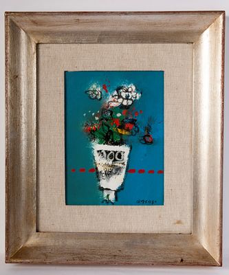 MANLIO BACOSI (Perugia, 1921 - 1998) - Olio su tela 24 x 18 cm firmato in cornice. Stato di 