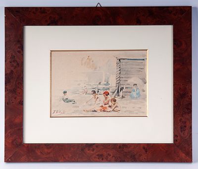 FRANCESCO GALANTE &copy; (Margherita di Savoia, 1884 - Napoli, 1972) - Acquarello su carta, 14 x 20 