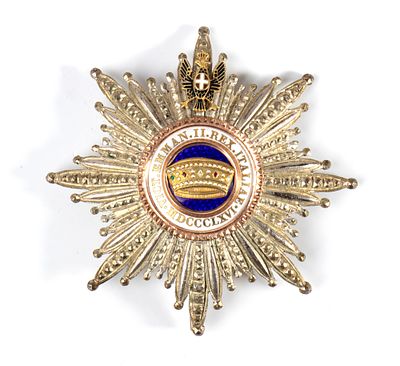 Italia, Regno, Ordine Corona d'Italia, placca Gran Croce, primo quarto XX sec. Placca a otto 