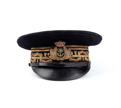 Italia, Regno, berretto da Ammiraglio di Squadra Navale, secondo quarto XX sec. In panno di 