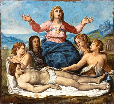Sebastiano Luciani detto del Piombo (Venezia, 1485 - Roma, 1547) Follower of - Compianto sul 
