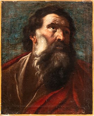 Artista attivo a Roma, XVII secolo - Testa di uomo barbuto. Oil on canvas cm. 59x48 
Provenance: 