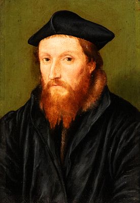 Antonio Badile (Verona - 1560) - Ritratto di Girolamo della Torre. Oil on oak panel cm. 23x16,5. 