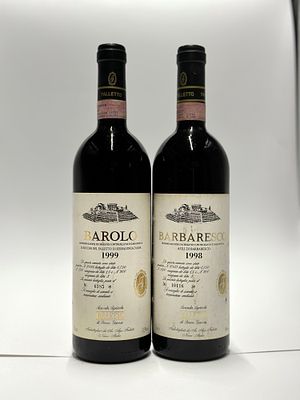 Bruno Giacosa, Barolo Le Rocche e Barbaresco Asili, 1998-1999. Italia-Piemonte 0,75 a) Piemonte 