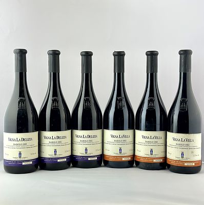Fontanafredda, Barolo Vigna Delizia e Barolo Vigna La Villa, 1982. Italia-Piemonte 0,75 Piemonte 