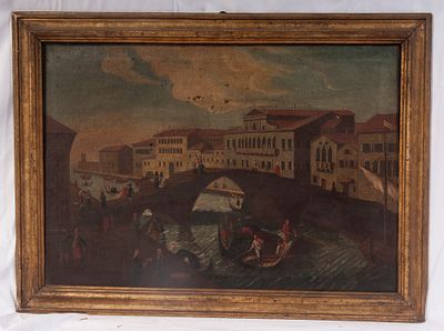 Venice, late 18th century. oil painting on canvas 50 x 72 cm 
without frame.
State of 