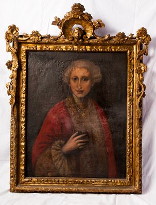 Portrait of Charles III, second half of the 18th century. oil painting on canvas 78 x 62 cm in a 