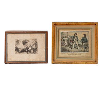 Lot of five multiples on paper with different subjects and sizes, 19th/20th century. in frame. 