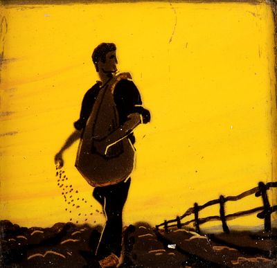 ENEA ANTONELLI (Cervia, 1887 - Marino Laziale , 1951) - Polychrome ceramics 10 x 10 cm Ceramic 