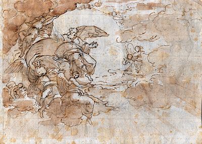 Vito d'Anna (Palermo, 1718 - 1769) Attributed to - Brown ink, watercolour and traces of pencil on 
