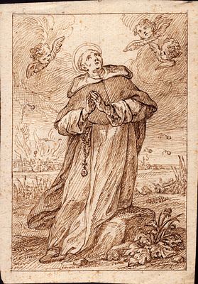 Ceslaus of Krakow, Anonymous Italian artist of the 18th century. Brown ink on laid paper, 206 x 