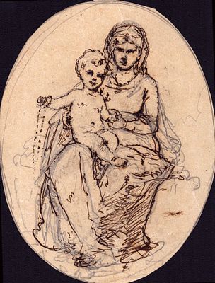 Series of eight sketches with various subjects, Late 19th century artist. Pencil and ink on 