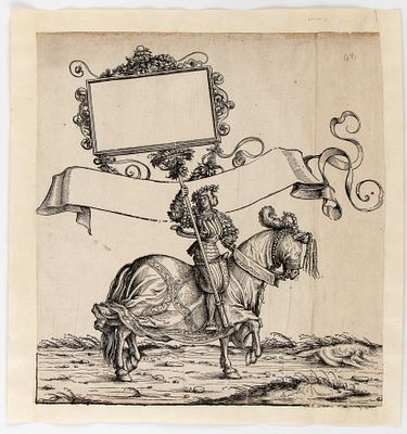 Hans Burgkmair il Vecchio (1473 - 1531) - Woodcut, 390 x 365 mm. Plate no. 44 of a set of 139 