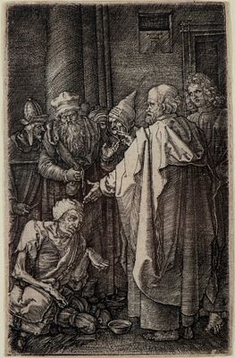 Albrecht Durer (1471 - 1528) - Engraving, 118 x 74 mm. Meder 18; Bartsch VII.40.18. Very nice 