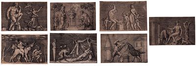 Marco Dente detto Marco da Ravenna (1493 - 1527) - Almost complete series, with 7 of the 8 