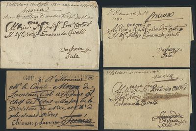 Prefilateliche - Insieme di 16 lettere dalla Repubblica di Genova al 1851. Splendido insieme con 