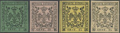 Modena - Serietta n. 1/4. 1852 - La serietta n.1/4 nuova con gomma originale, linguellati e di 