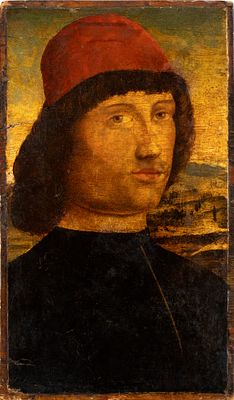 Giovanni Bellini (Venezia, 1430 - 1516) in the way of - Oli on panel cm. 47,5x27