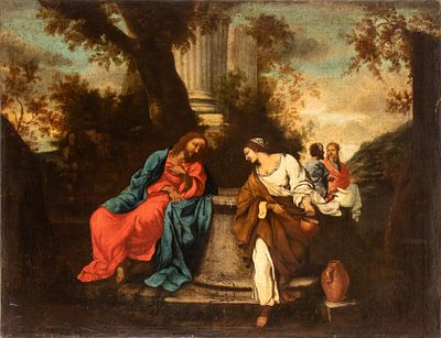 Artista emiliano, XVII secolo - Oil on canvas cm. 110x141 The painting is closely derived, with 