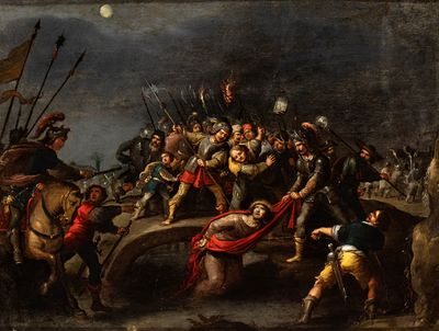 Frans Francken II (Anversa, 1581 - 1642) Sphere of - Oil on copper cm. 57x74. Framed