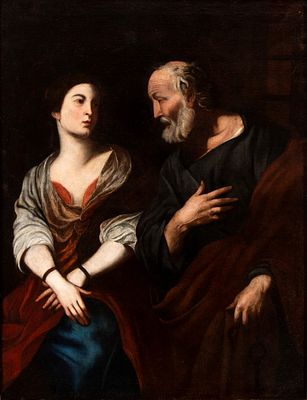 Pietro Novelli Il Monrealese (Monreale, 1603 - Palermo , 1647) Workshop of - Oil on canvas cm. 