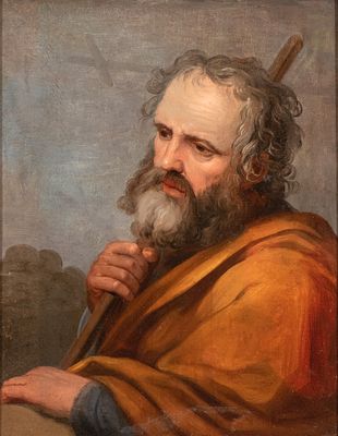 Simone Cantarini Il Pesarese (Pesaro, 1612 - Verona, 1648) Circle of - Oil on canvas cm. 61,5x48. 