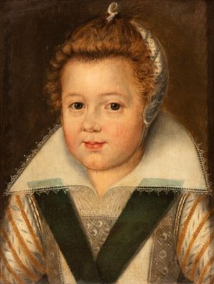 Pourbus Frans il Giovane (Anversa, 1569 - Parigi, 1622) Follower of - Oil on panel cm. 35x27,5. 