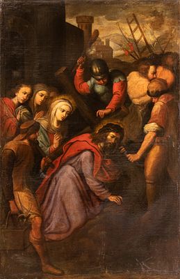 Artista fiammingo, XVII secolo - Oil on canvas cm. 164x109. Framed