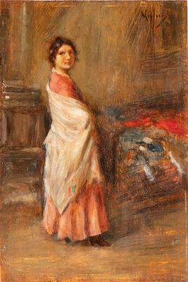 VINCENZO MIGLIARO
(Napoli 1858 - 1938)
, Figura femminile. VINCENZO MIGLIARO (Napoli 1858 - 
