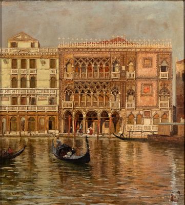 GIUSEPPE DE SANCTIS
(Napoli 1858 - 1924)
, Ca' d'oro a Venezia. GIUSEPPE DE SANCTIS (Napoli 1858 