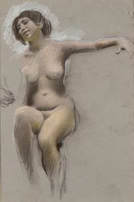 ADOLF HIREMY-HIRSCHL
(Temesv&agrave;r 1860 - Roma 1933)
, Nudo femminile. ADOLF HIREMY-HIRSCHL 