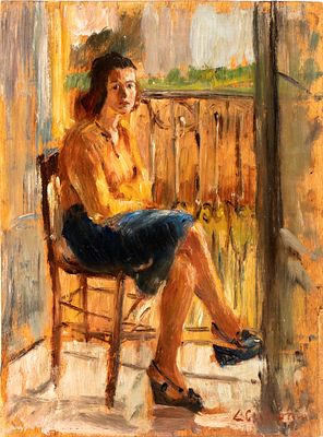 LUIGI CRISCONIO
(Napoli 1893 - Portici 1946)
, Elisa alla finestra. LUIGI CRISCONIO (Napoli 1893 