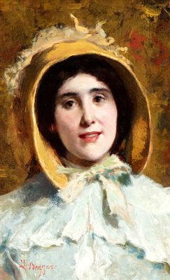 LEONARDO BAZZARO
(Milano 1853 - 1937)
, Ritratto femminile. LEONARDO BAZZARO (Milano 1853 - 