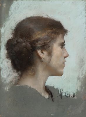 FRANCESCO PAOLO MICHETTI
(Tocco da Casauria 1851 - Francavilla al Mare 1929)
, Ritratto di 