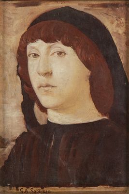 GIULIO ARISTIDE SARTORIO
(ROMA 1860 - ROMA 1932)
, Ritratto di giovane. GIULIO ARISTIDE SARTORIO 