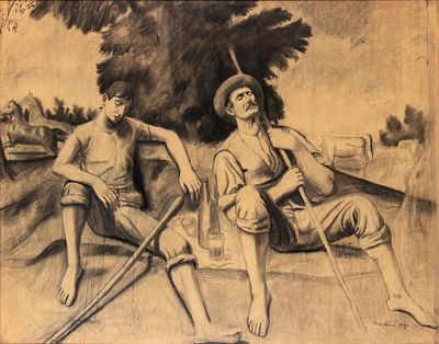 GISBERTO CERACCHINI
(Foiano della Chiana 1899 - Petrignano del Lago 1982)
, Il riposo 1931. GISBE 