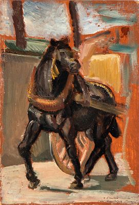 FERRUCCIO FERRAZZI
(Roma 1891 - 1978)
, Carrettiere romano 1936. FERRUCCIO FERRAZZI (Roma 1891 - 