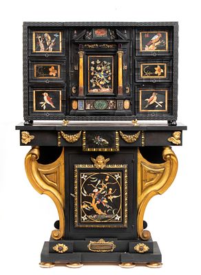 Coin cabinet with semi-precious stones Grand Ducal workshop for the Brancaleoni family of Rocca 