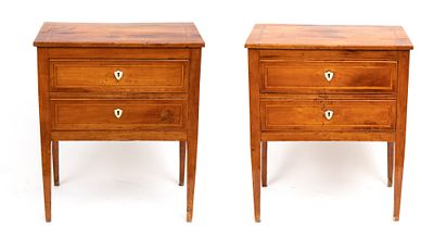A pair of Louis XVI commodes, Central Italy, 18th century. Height x width x depth: 80 x 69 x 43 