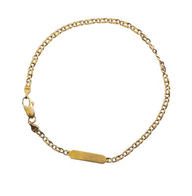 18k gold bracelet, Italy, 1950s. Lenght: 20 cm. Weight: 6,1 g. featuring a delicate chain and a 