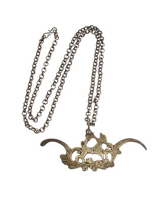 Sardinian toothpick in 800 silver, Sardinia, 19th century. Height x width pendant: 9 x 3.5 cm. 