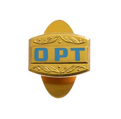 Lot of 249 18k gold brooches. Height x width: 13 x 9 mm. Weight: 2.9 g each. Total weight: 