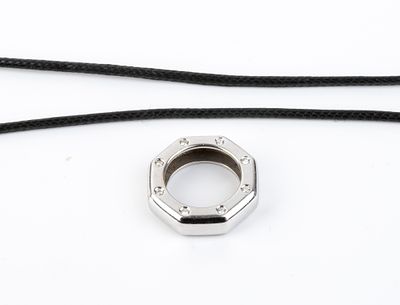 AUDEMARS PIGUET - 18k white gold pendant, embellished with round diamonds, approximately 0.12 ct. 