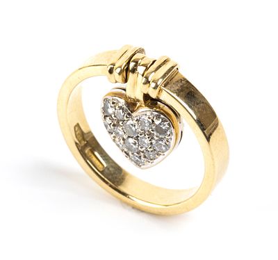 PASQUALI - 18k white and yellow gold, the pendant set with brilliant-cut diamonds estimated to 