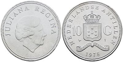 ANTILLE OLANDESI. Giuliana (1948-1980). 10 gulden 1978. KM 20; Ag; 25gr. FDC
