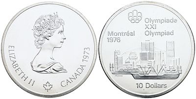 CANADA. 10 dollari 1973 "Olimpiadi Montreal". Ag; 48,6gr; FDC