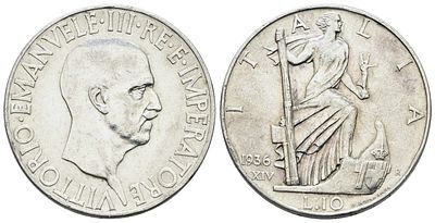 REGNO D'ITALIA. Vittorio Emanuele III (1900-1943). 10 lire 1936 "Impero". Ag; 10gr; 