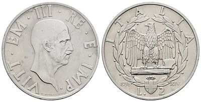 REGNO D'ITALIA. Vittorio Emanuele III (1900-1943). 2 lire 1936 "Impero". Ni; Gig. 
