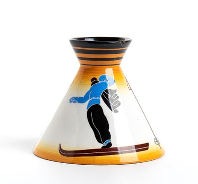 MANIFATTURA ROMETTI CERAMICHE, Vase attributed to Corrado Cagli Ceramic 12 x 14,5 cm Signed 